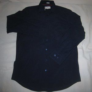 Christian Lacroix Dress Shirt Mens Contemporary Fit Long Sleeve Navy Sz M 15.5